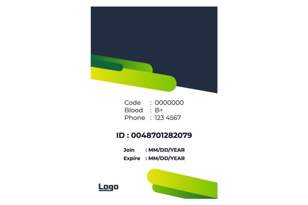 Green stripes CompanyWork Photo ID Badge